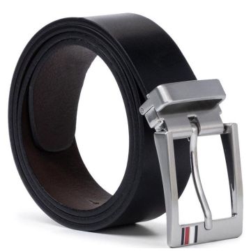 TH pasek Formal Double Buckle GiftB czarny 
