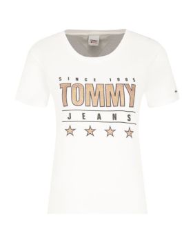 Tommy Jeans t-shirt Slim Metallic T biały XS Kolor biały Rozmiar1 XS