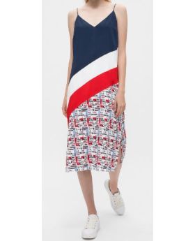 Tommy Jeans sukienka TJW Diagonal Color Blok Dres granat XS Kolor granatowy Rozmiar1 XS