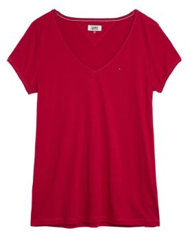 Tommy Jeans t-shirt TJW Soft Jersey V-Neck Tee czerwony S Kolor krwista czerwień Rozmiar1 S