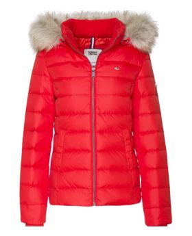 Tommy Jeans kurtka TJW Essential Hooded Jacket czerwony L Kolor czerwony Rozmiar1 L
