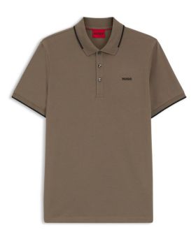 HU polo 50467344 10205383 032 brązowy 