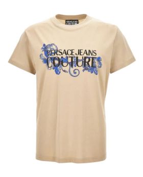 Versace Jeans t-shirt  78GAHC05 CJ01C 727 beżowy XL Kolor beżowy Rozmiar1 XL