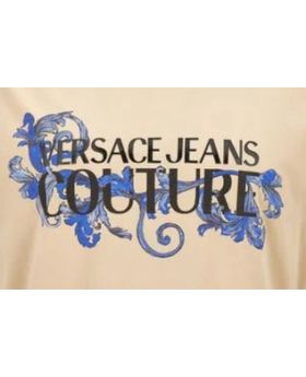 Versace Jeans t-shirt  78GAHC05 CJ01C 727 beżowy XL Kolor beżowy Rozmiar1 XL