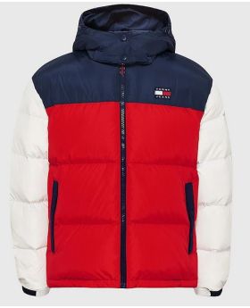 Tommy Jeans kurtka TJM Color Block Alaska czerwony XL Kolor czerwony Rozmiar1 XL