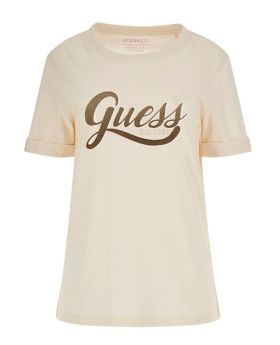 Guess t-shirt W4YI09 JA914  G1E0 beżowy S Kolor beżowy Rozmiar1 S