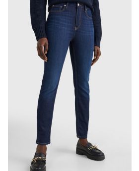 Tommy Hilfiger spodnie Cigarette Slim HW AIZZU granatowy 29/30 Kolor granatowy Rozmiar1 29/30