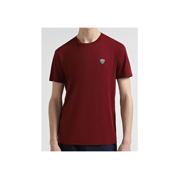 EA7 t-shirt 8NPT16 PJRGZ 1496 bordowy