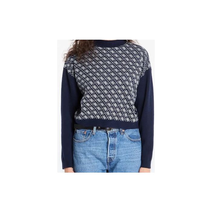 GU sweter W5BR23Z3JD2 FBDI granatowy 
