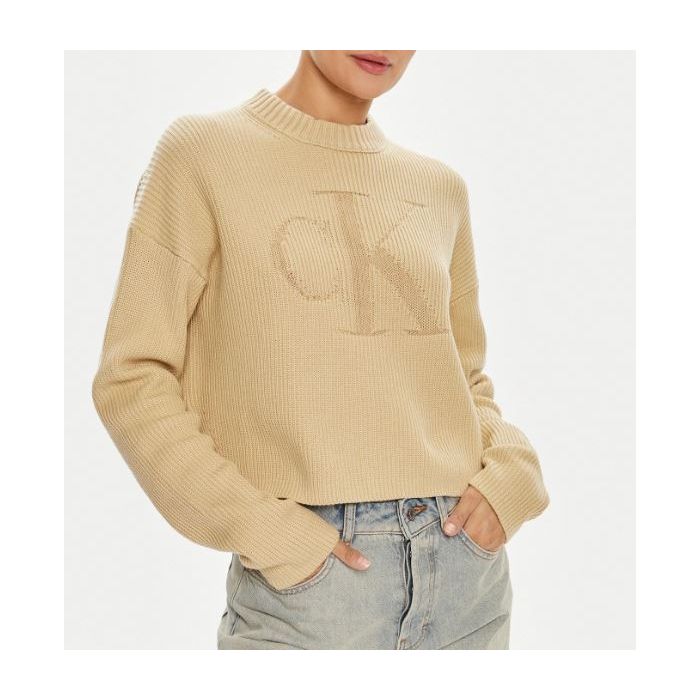 CKJ sweter J20J223615 Y RAE khaki 