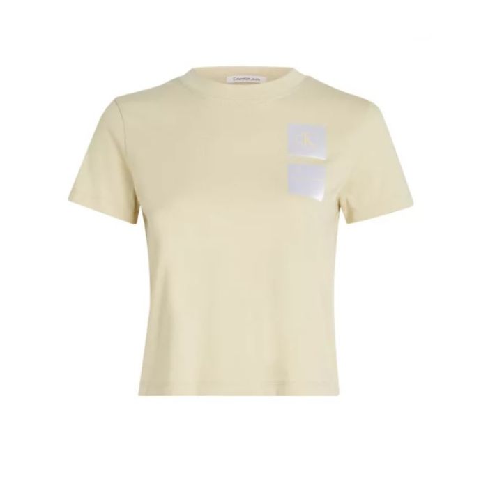 CKJ t-shirt J20J223700 LFU kremowy 